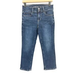 American Eagle Artist Crop Blue Jeans Size 4 Short NEW
